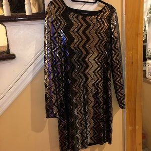 Beautiful sequence chevron party dress
